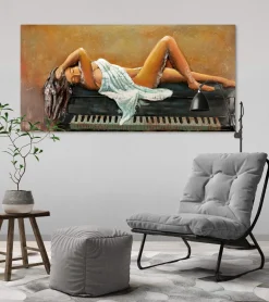 Metallbild 3D 'Klavierstunde' 120x60x5cm