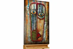 Metallbild 3D 'Mask of Feelings' 60x90x6cm