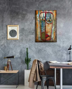 Metallbild 3D 'Mask of Feelings' 60x90x6cm