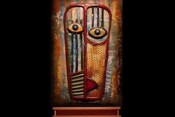 Metallbild 3D 'Mask of Feelings' 60x90x6cm