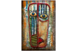 Metallbild 3D 'Mask of Feelings' 60x90x6cm