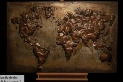 Metallbild 3D 'Metal Map' 100x70x4cm