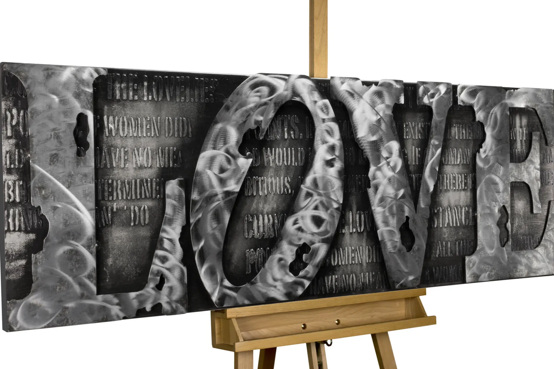 Metallbild 3D 'More than Letters' 144x44x6cm