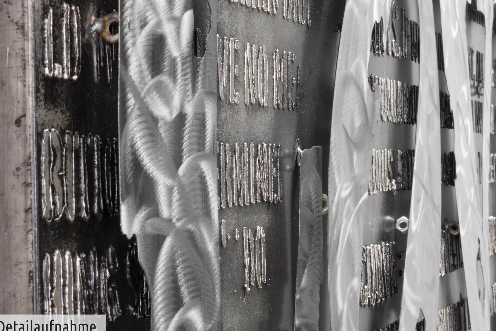 Metallbild 3D 'More than Letters' 144x44x6cm