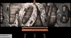 Metallbild 3D 'More than Letters' 144x44x6cm