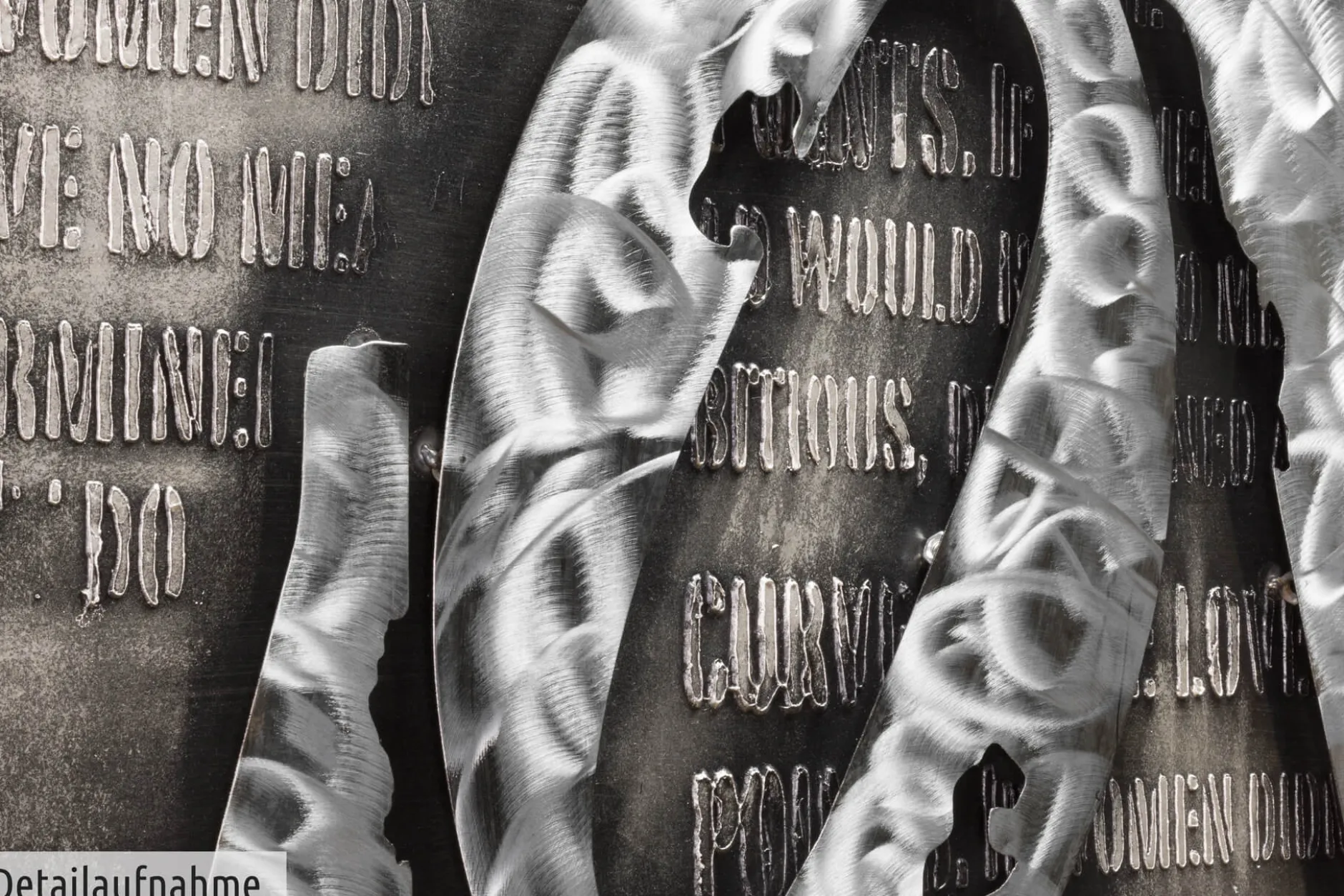 Metallbild 3D 'More than Letters' 144x44x6cm