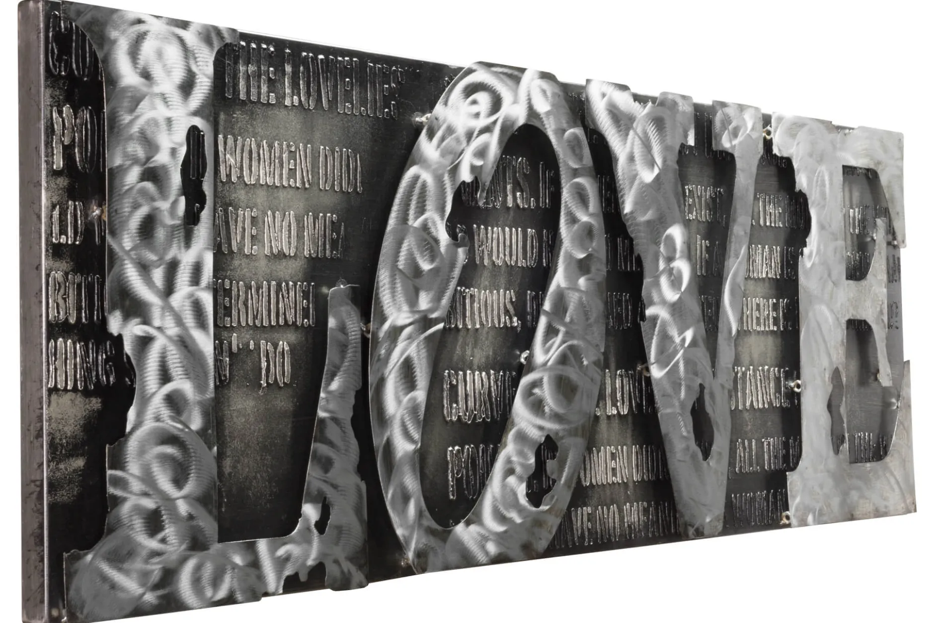 Metallbild 3D 'More than Letters' 144x44x6cm