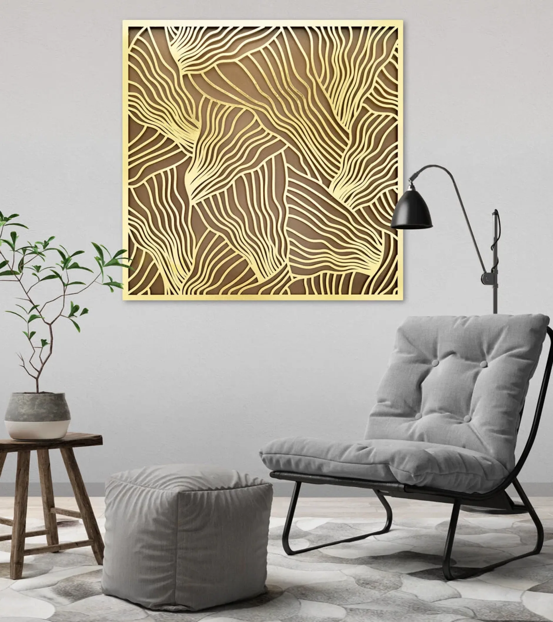 Metallbild 3D 'Nature's Praise' 80x80x2,5cm