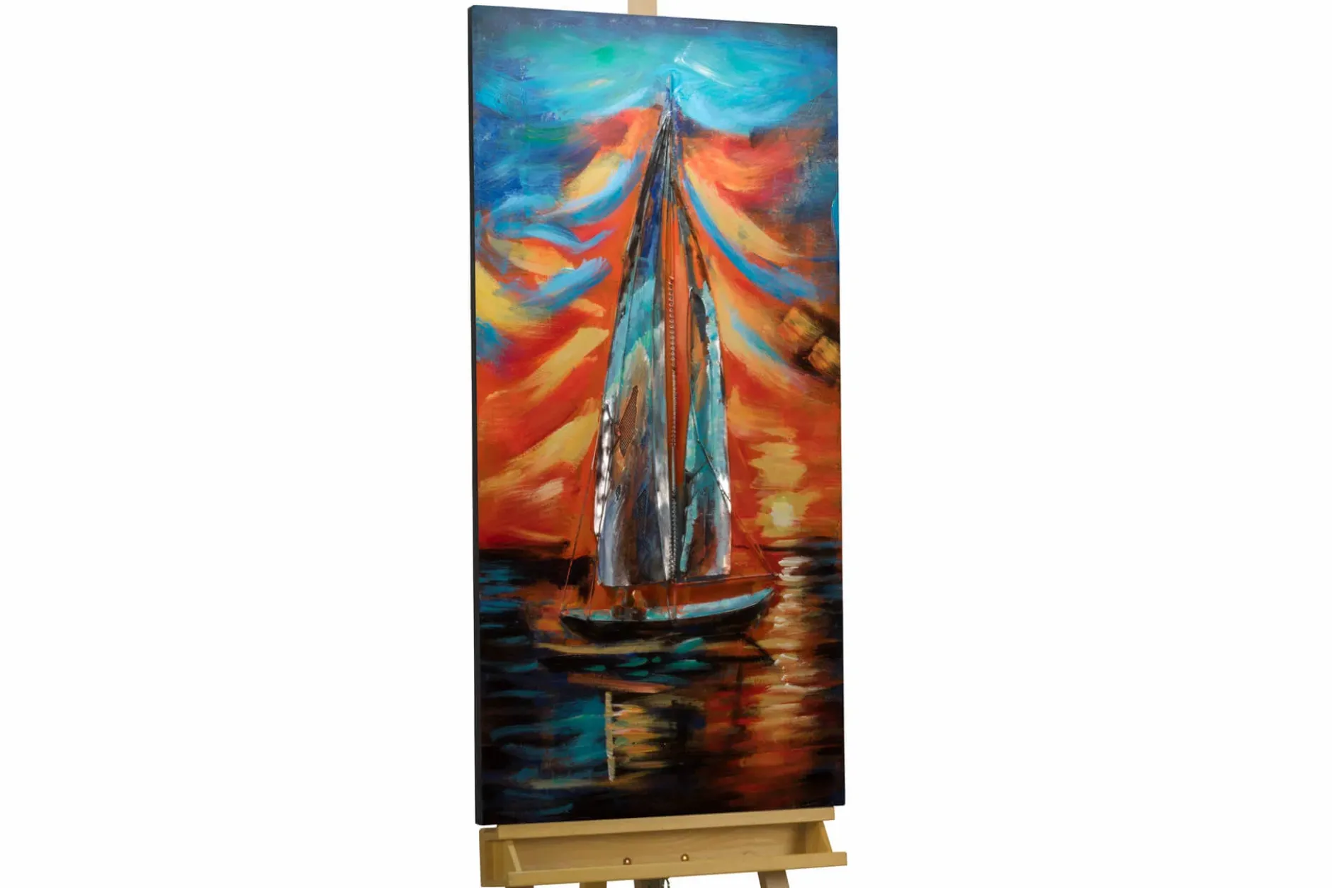 Metallbild 3D 'Nubes Rojas' 60x120x5cm