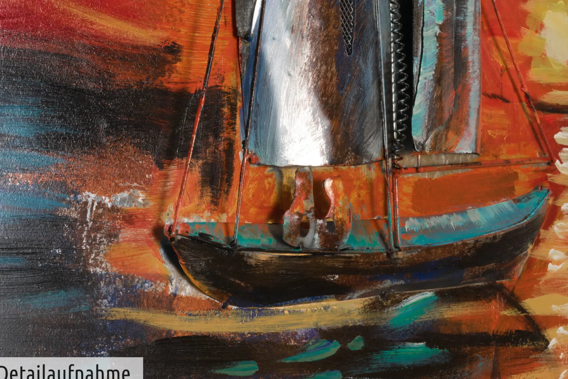 Metallbild 3D 'Nubes Rojas' 60x120x5cm