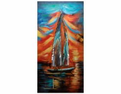 Metallbild 3D 'Nubes Rojas' 60x120x5cm