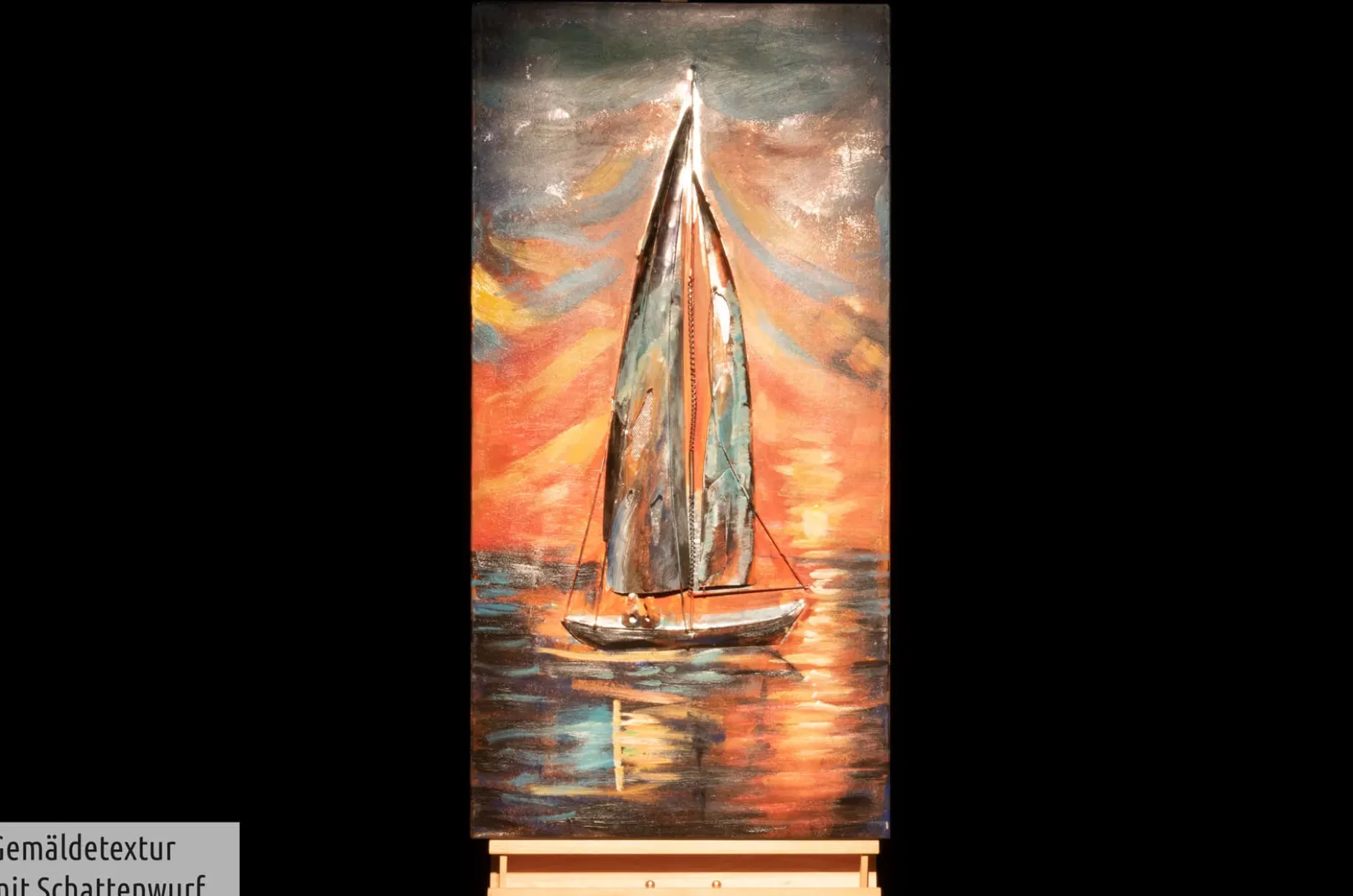 Metallbild 3D 'Nubes Rojas' 60x120x5cm