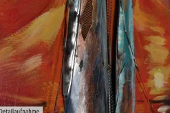 Metallbild 3D 'Nubes Rojas' 60x120x5cm