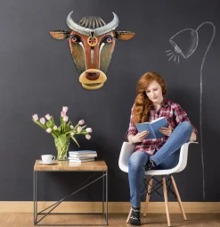 Metallbild 3D 'Power of the Ox' 79x77x9cm