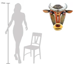 Metallbild 3D 'Power of the Ox' 79x77x9cm