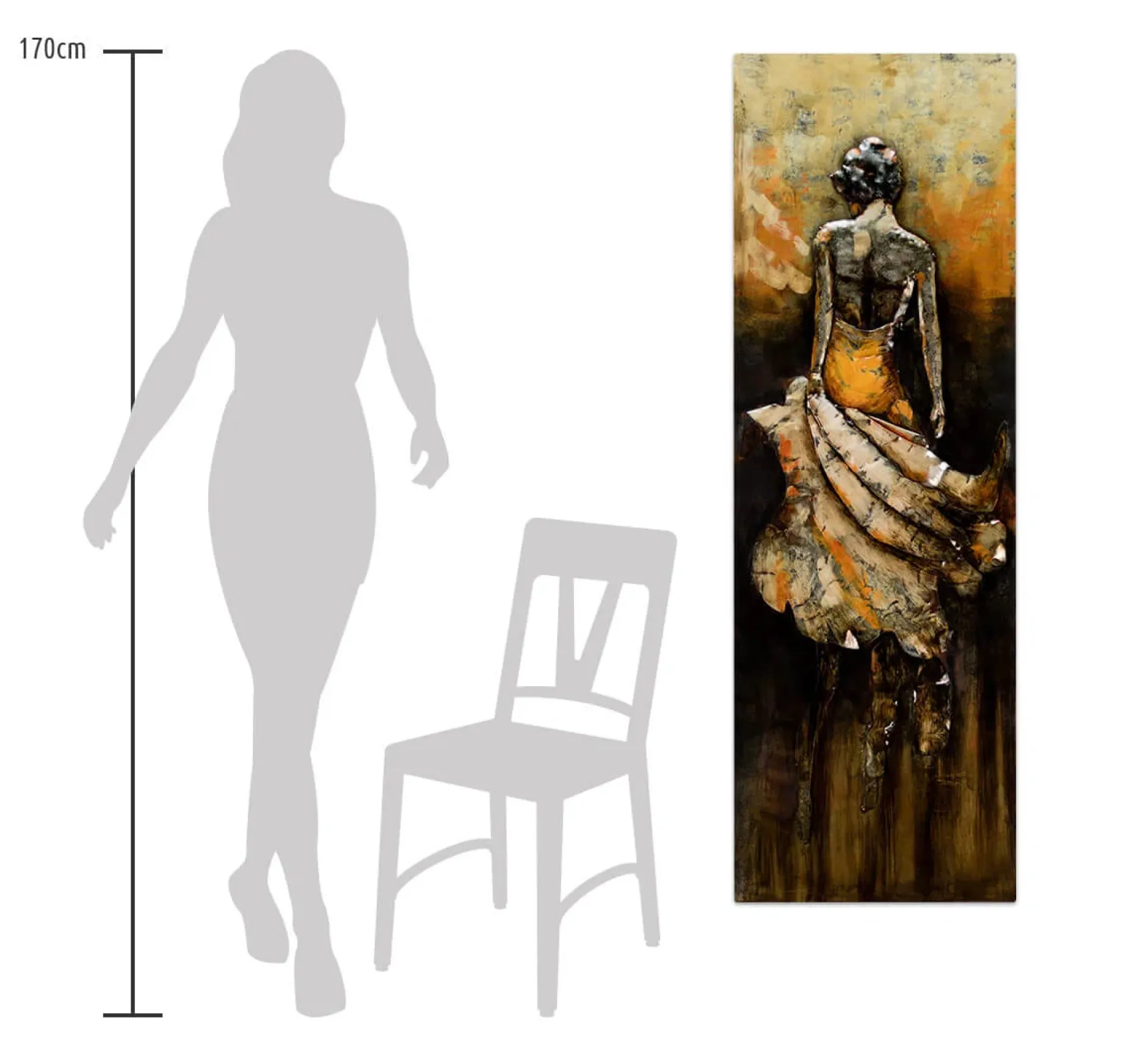 Metallbild 3D 'Queen of Honor' 44x144x5cm
