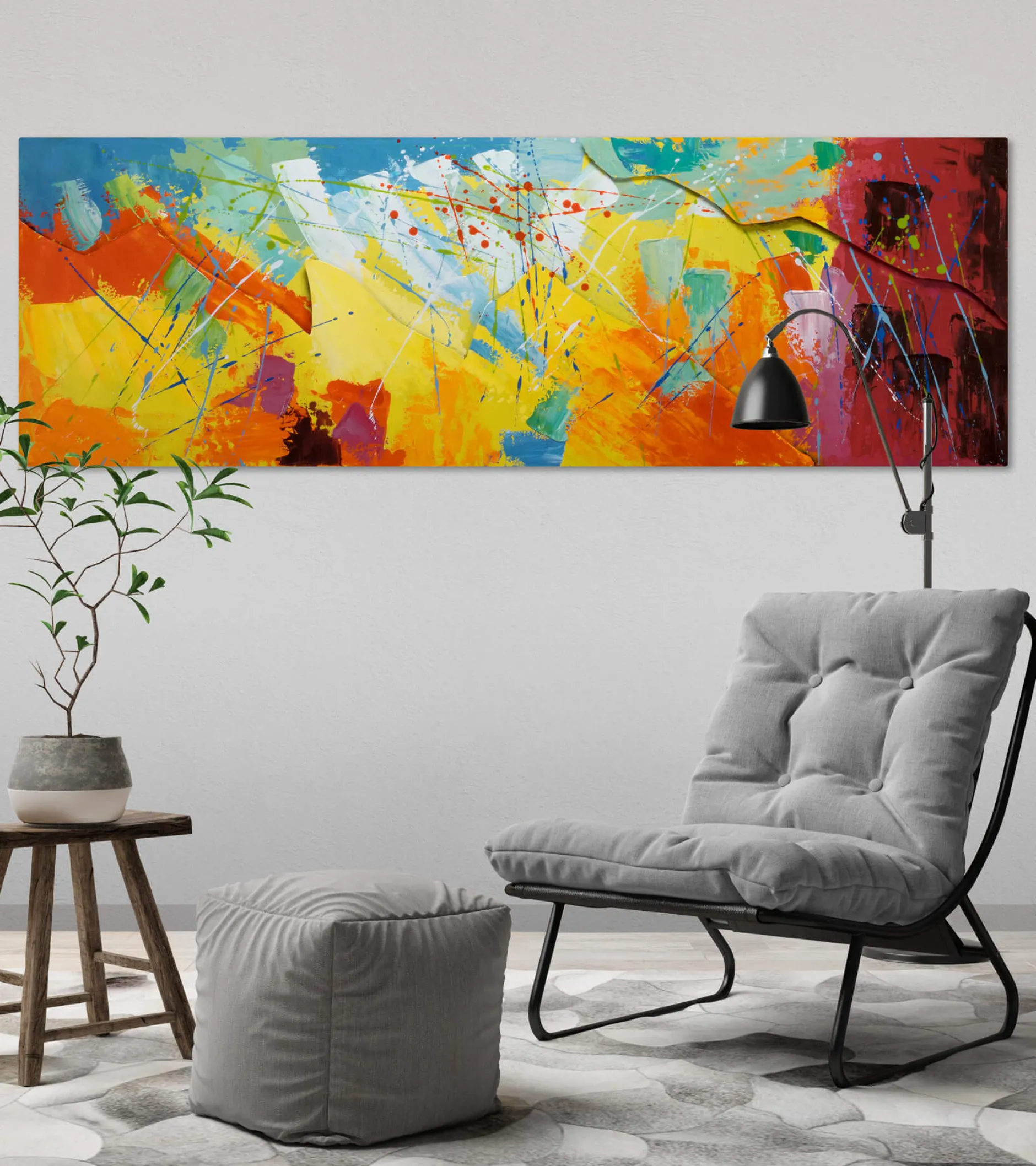 Metallbild 3D 'Rise to the Sky' 144x44x4cm