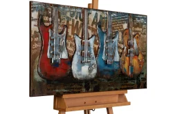Metallbild 3D 'Rock the Beat' 100x50x4cm