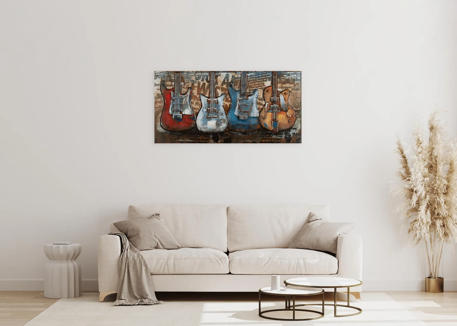 Metallbild 3D 'Rock the Beat' 100x50x4cm