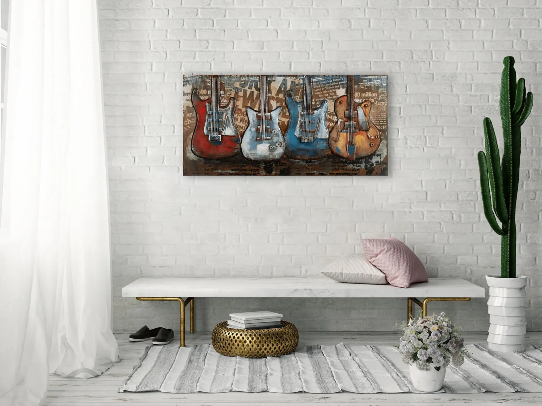 Metallbild 3D 'Rock the Beat' 100x50x4cm