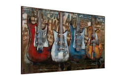 Metallbild 3D 'Rock the Beat' 100x50x4cm