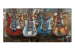 Metallbild 3D 'Rock the Beat' 100x50x4cm