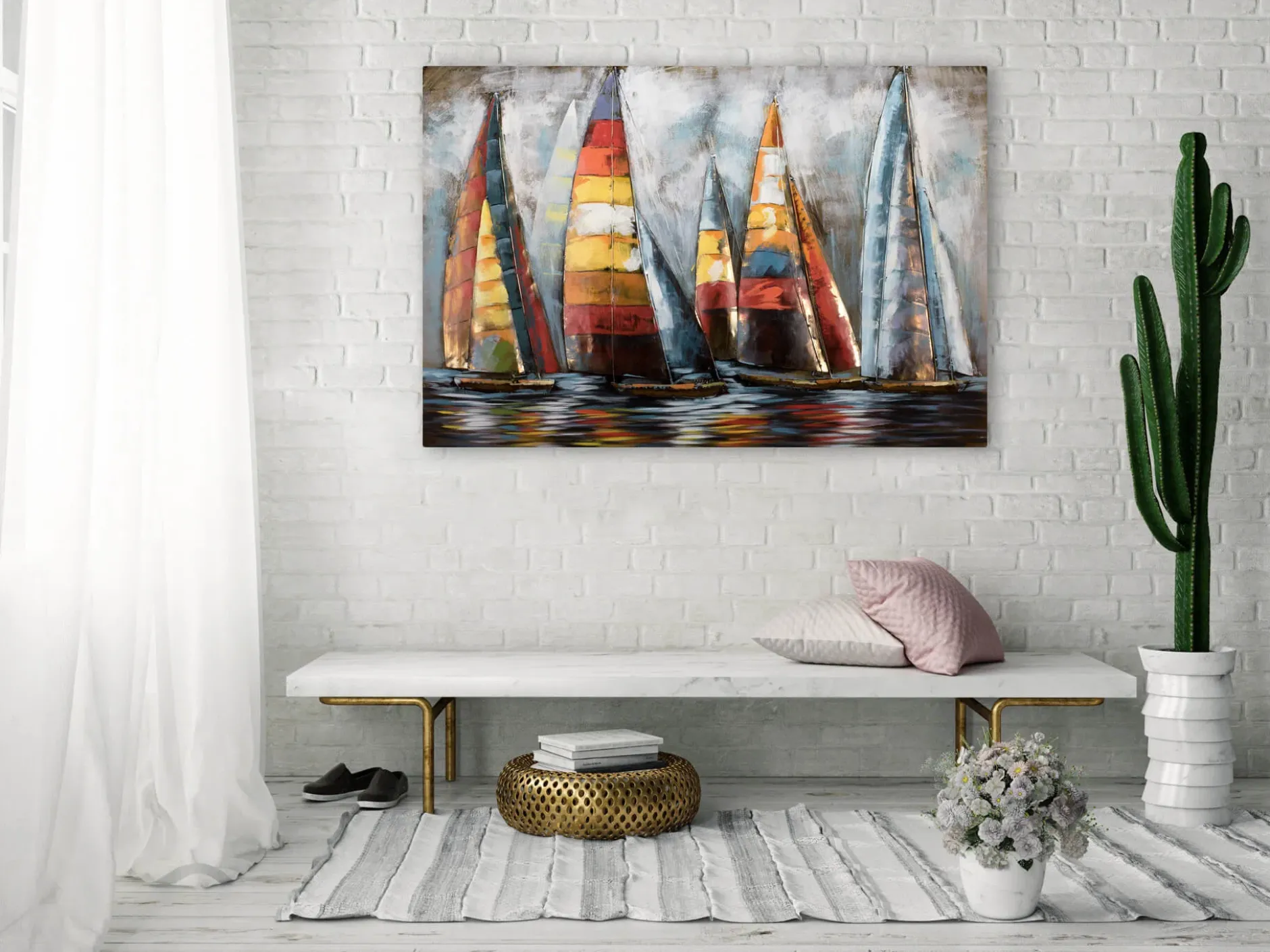 Metallbild 3D 'Sailing to Nowhere' 100x70x5cm