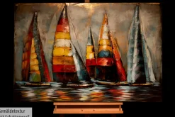 Metallbild 3D 'Sailing to Nowhere' 100x70x5cm