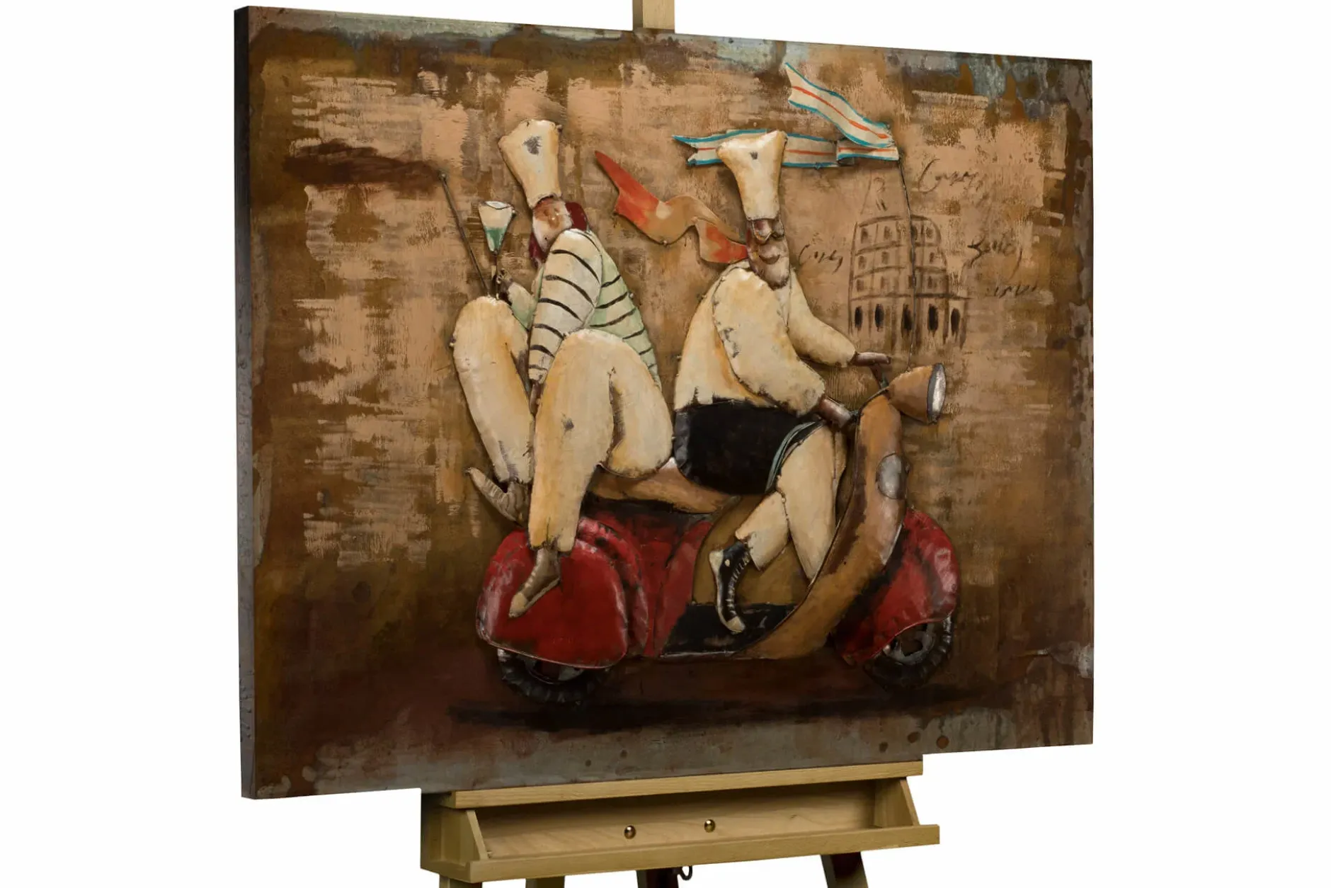 Metallbild 3D 'Schnell weg' 100x70x5cm