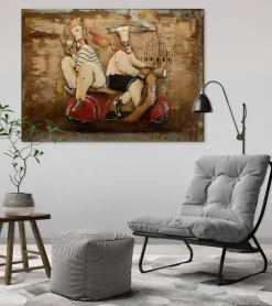 Metallbild 3D 'Schnell weg' 100x70x5cm
