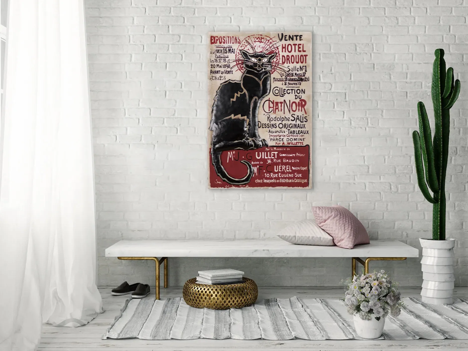 Metallbild 3D 'Schwarze Katze' 60x90x4cm