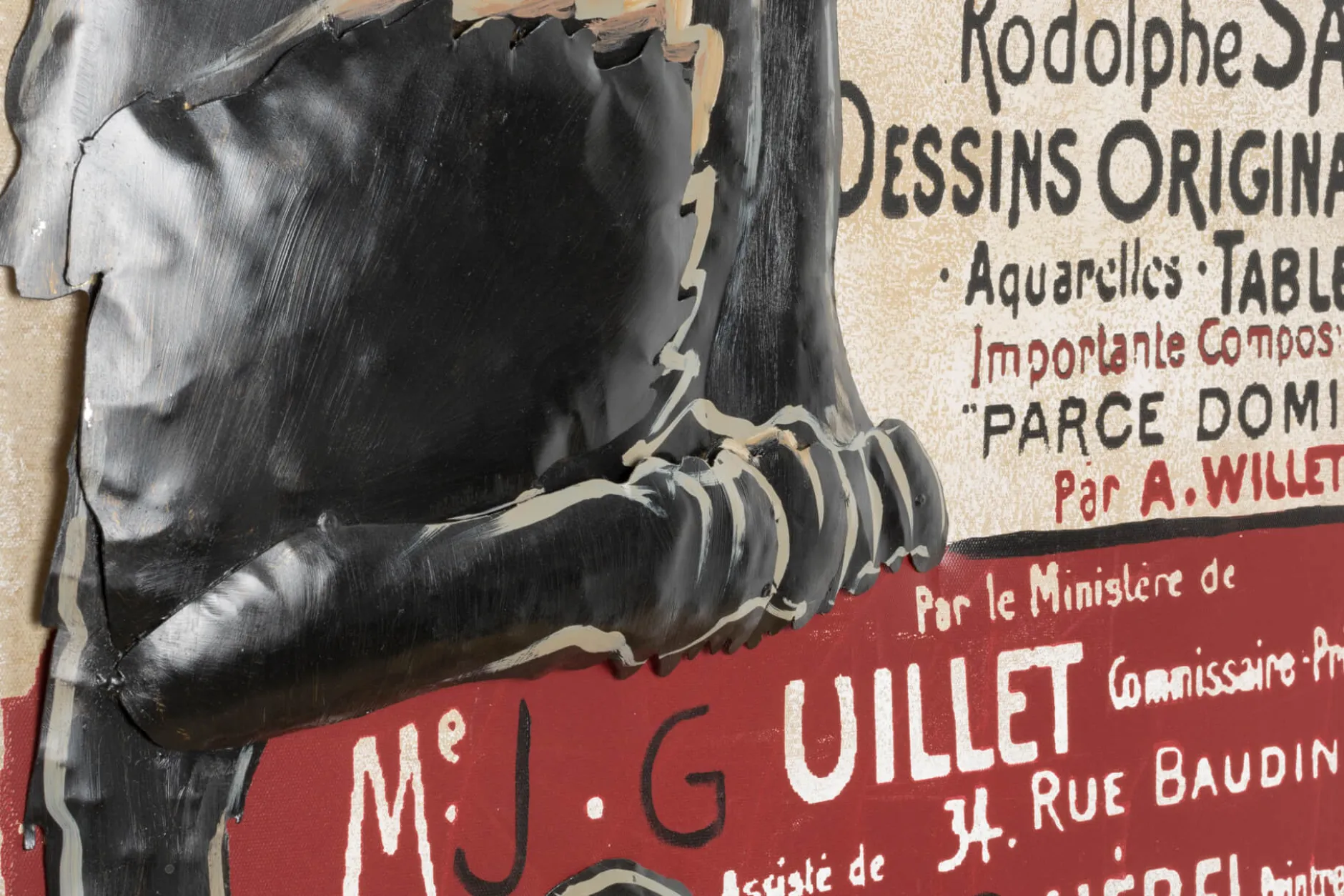 Metallbild 3D 'Schwarze Katze' 60x90x4cm