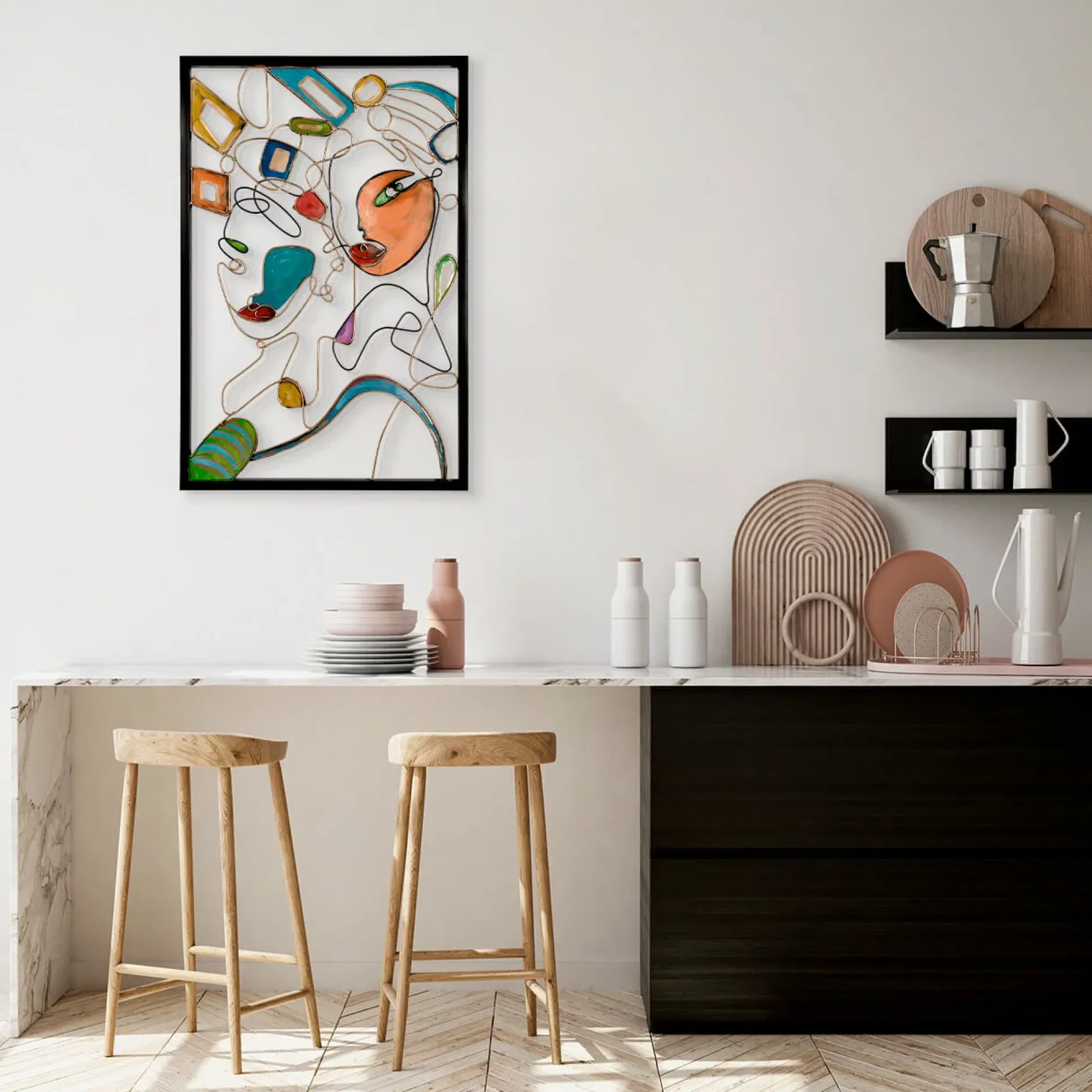 Metallbild 3D 'Secret of Colors' 60x90x2,5cm