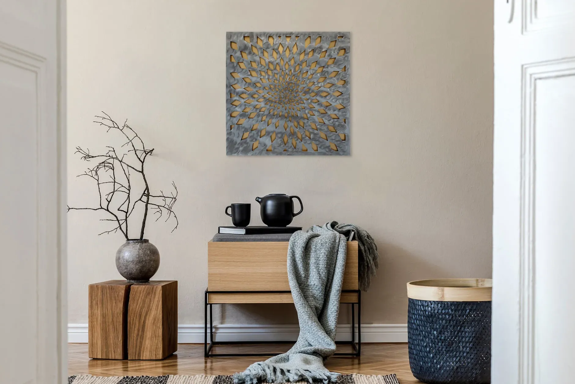 Metallbild 3D 'Shimmer Fascination' 80x80x2,5cm