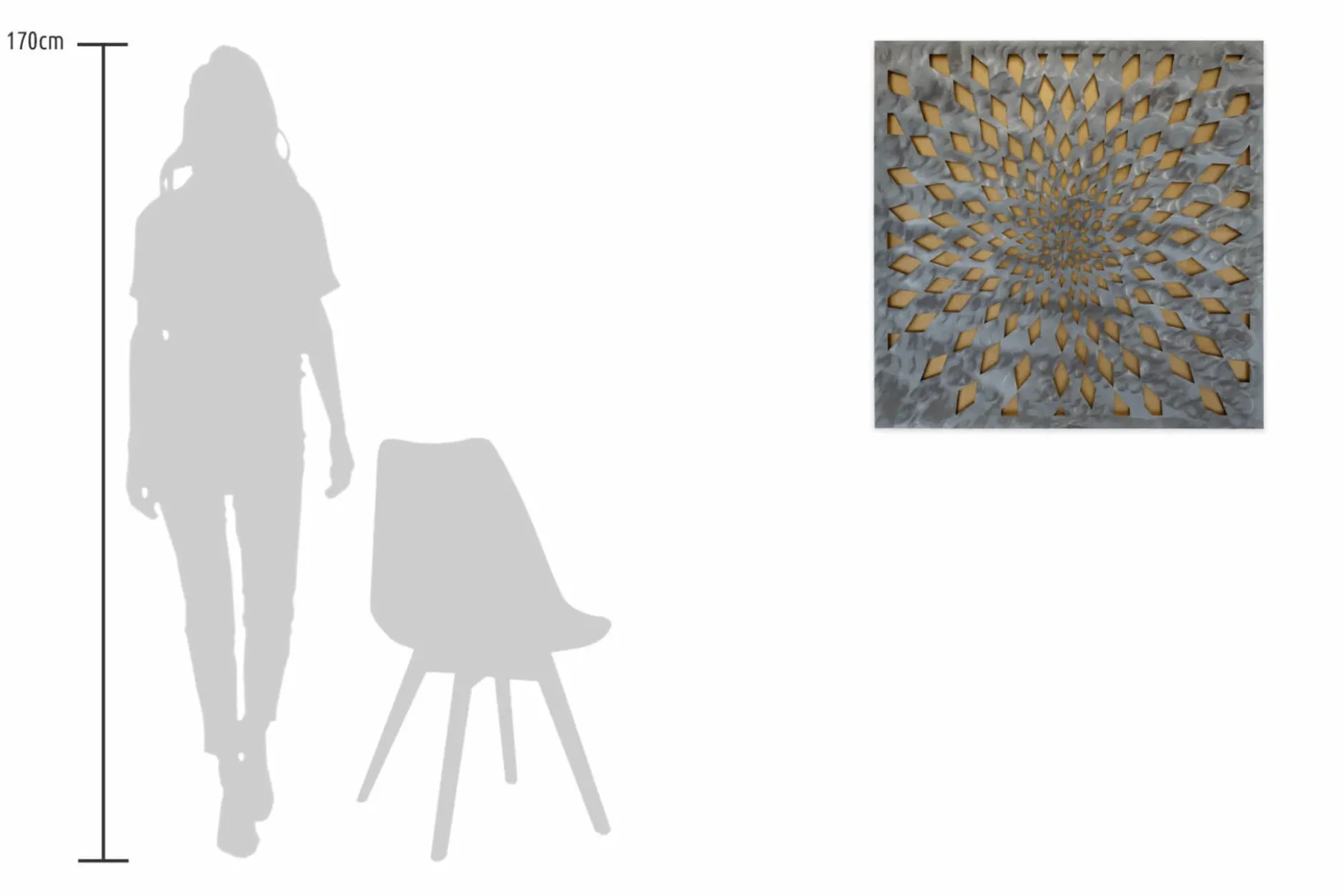 Metallbild 3D 'Shimmer Fascination' 80x80x2,5cm