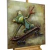 Metallbild 3D 'Skaterboy' 80x80x5cm