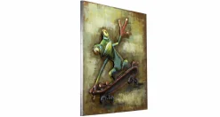 Metallbild 3D 'Skaterboy' 80x80x5cm