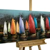 Metallbild 3D 'Speedy Boats' 144x44x5,5cm