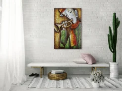 Metallbild 3D 'Spiel der Trompete' 60x90x5,5cm