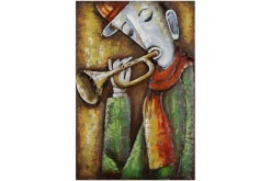 Metallbild 3D 'Spiel der Trompete' 60x90x5,5cm