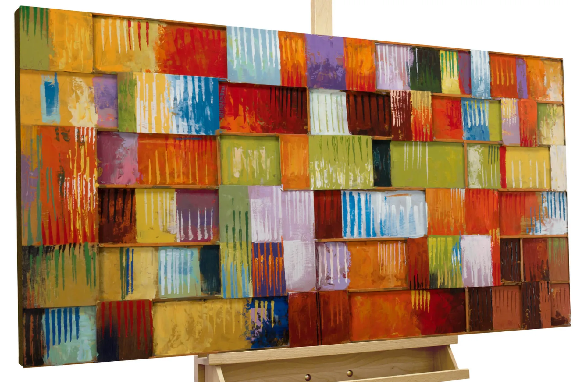 Metallbild 3D 'Stück für Stück' 120x60x4cm