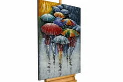 Metallbild 3D 'Umbrella Colors' 50x100x4cm