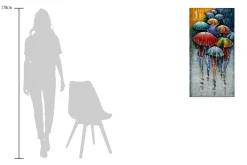 Metallbild 3D 'Umbrella Colors' 50x100x4cm