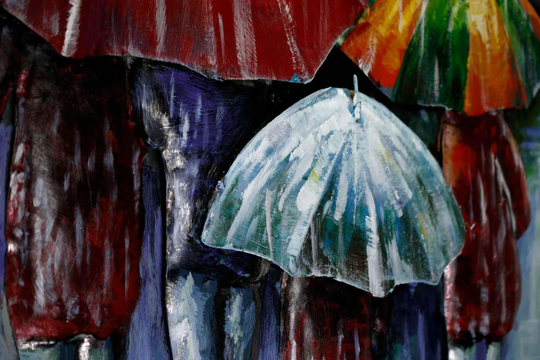 Metallbild 3D 'Umbrella Colors' 50x100x4cm