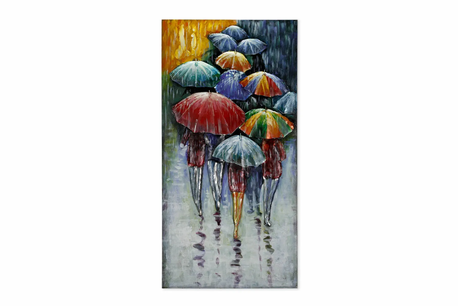 Metallbild 3D 'Umbrella Colors' 50x100x4cm