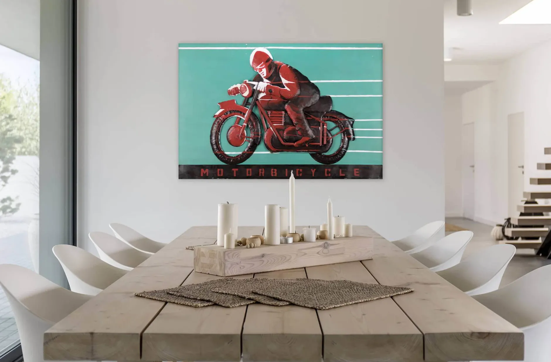 Metallbild 3D 'Um die Wette' 120x80x6cm