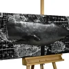 Metallbild 3D 'Whale Watching' 144x44x6cm