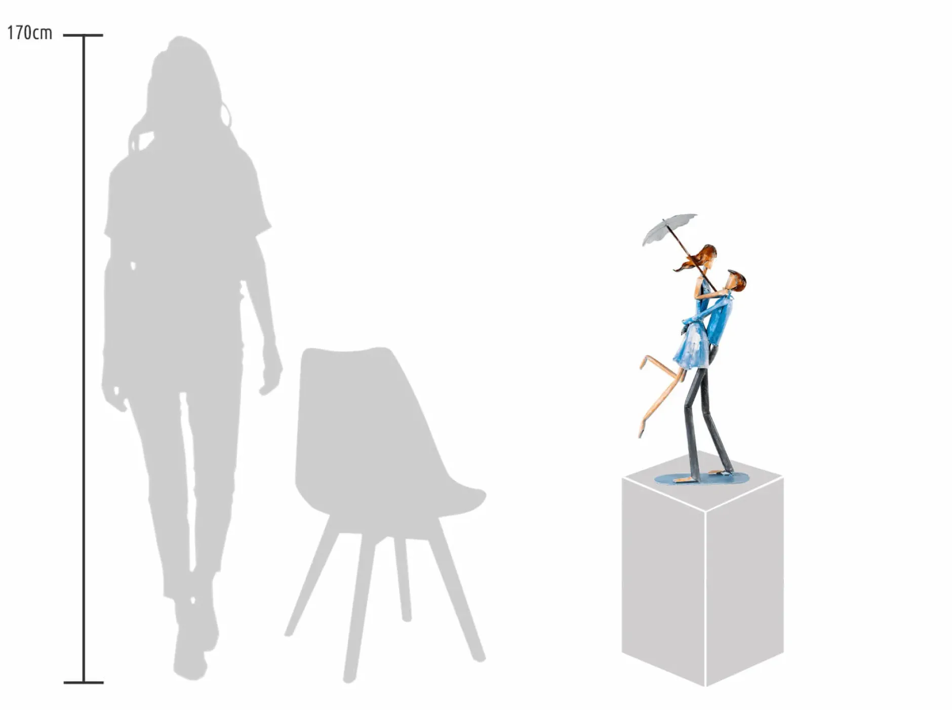 Metall Skulptur 'Joyful Reunion' 70x30x16cm