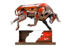 Metall Skulptur 'Power of the Bull' 39x48x12cm