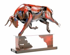 Metall Skulptur 'Power of the Bull' 39x48x12cm